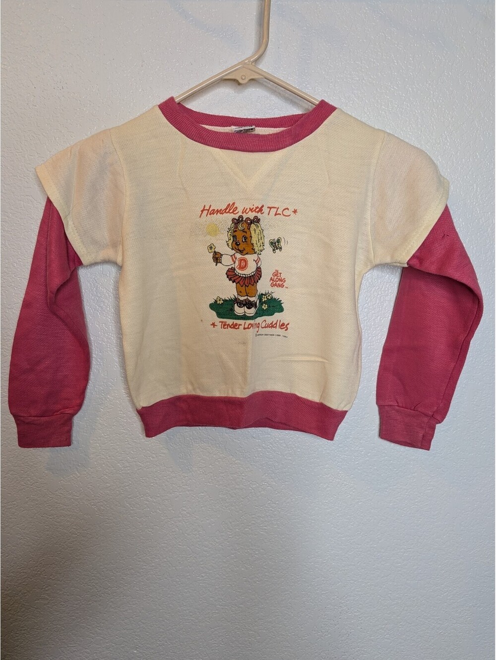 Vintage 1984 Get Along Gang TLC Girls Sweatshirt Pink Cream USA Made